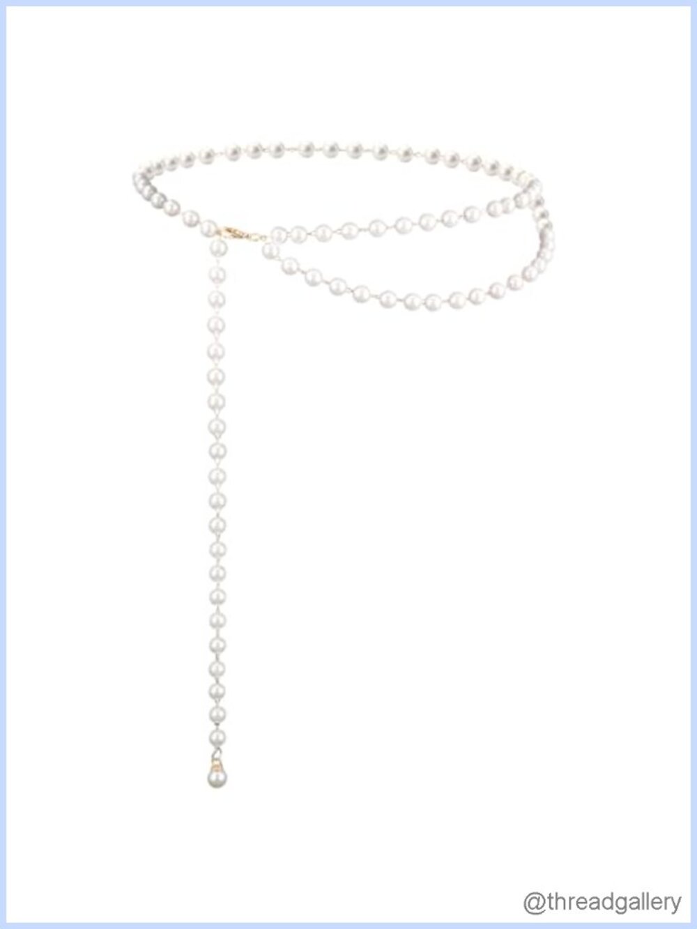 Double-Layered Pearl Body Chain Waist Belt 40.55in Adjustable for Dress Jeans